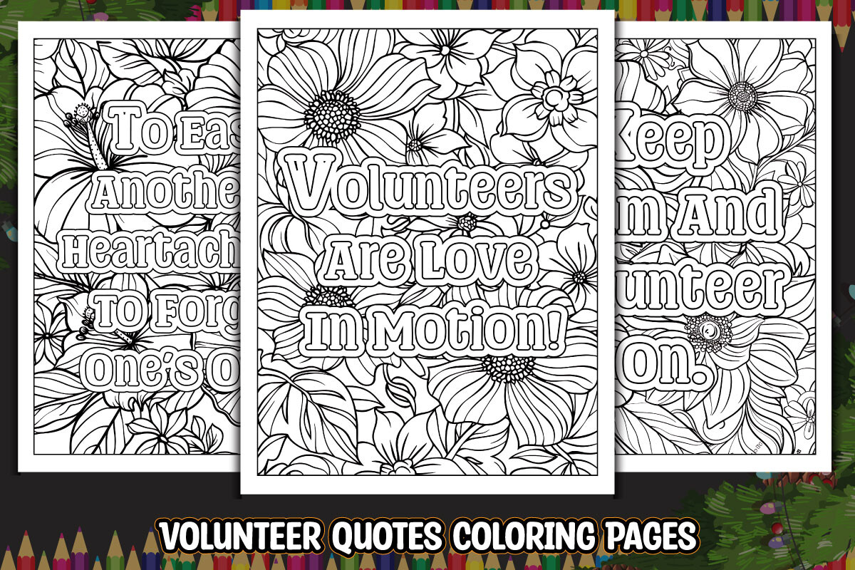 Volunteer Quotes Coloring Pages Graphic by protabsorkar11 · Creative ...