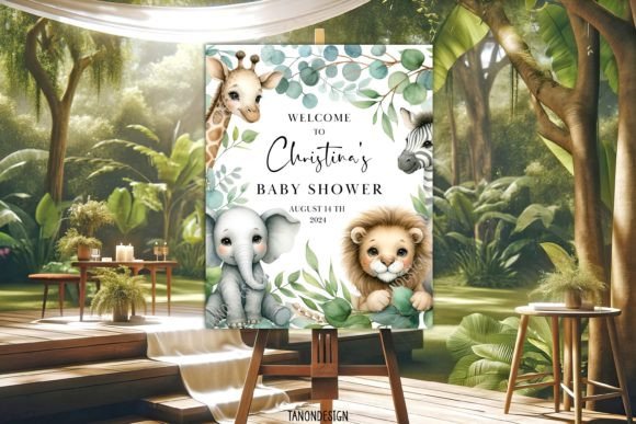 Woodland Animal Baby Shower Welcome Sign Graphics