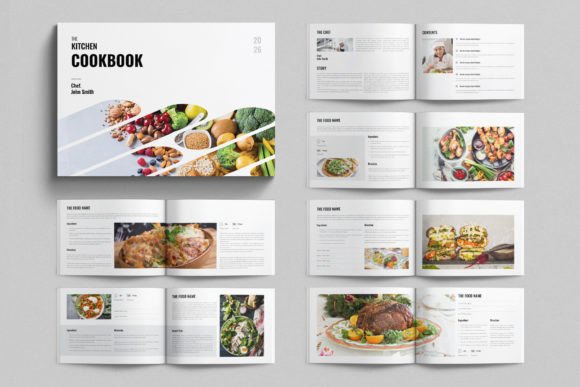 Cookbook Template Recipe Book Landscape