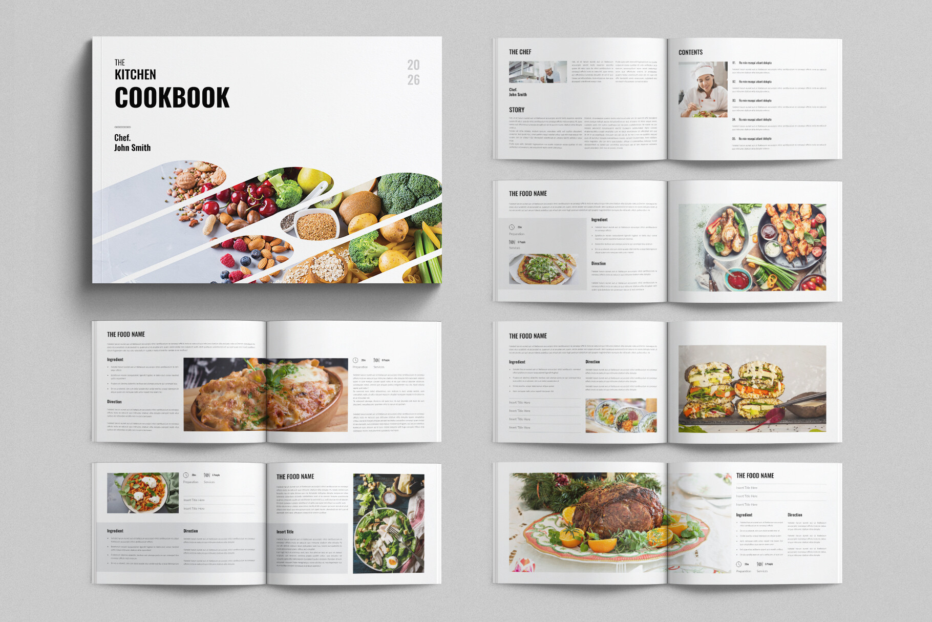 Cookbook Template Recipe Book Landscape