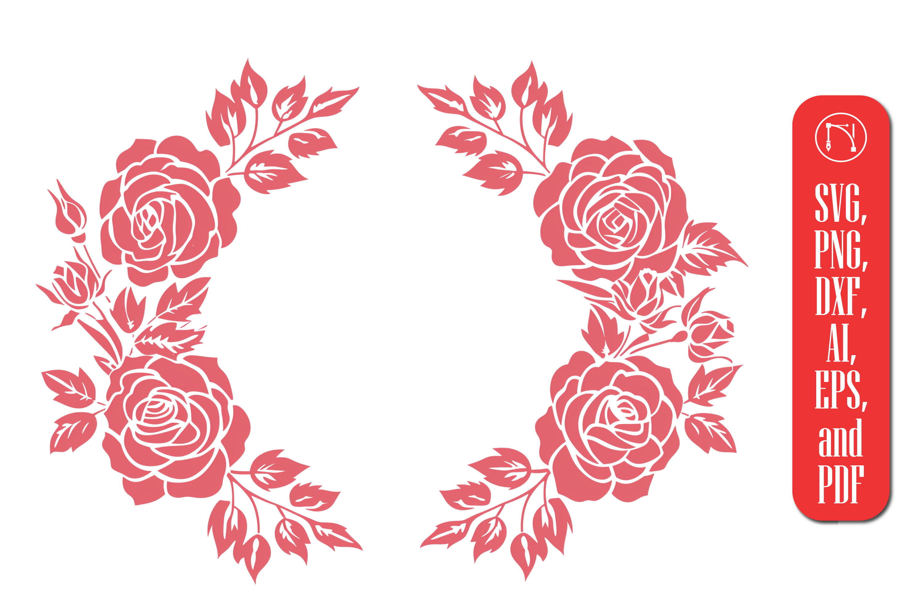 Cricut Rose Wreath Name Sign SVG Graphic by NGISED · Creative Fabrica