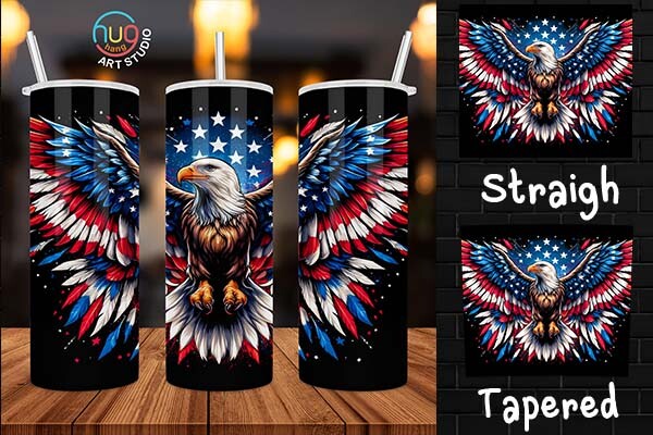 Eagle USA Flag Tumbler , 4th of July PNG Graphic by HugHang Art Studio ...