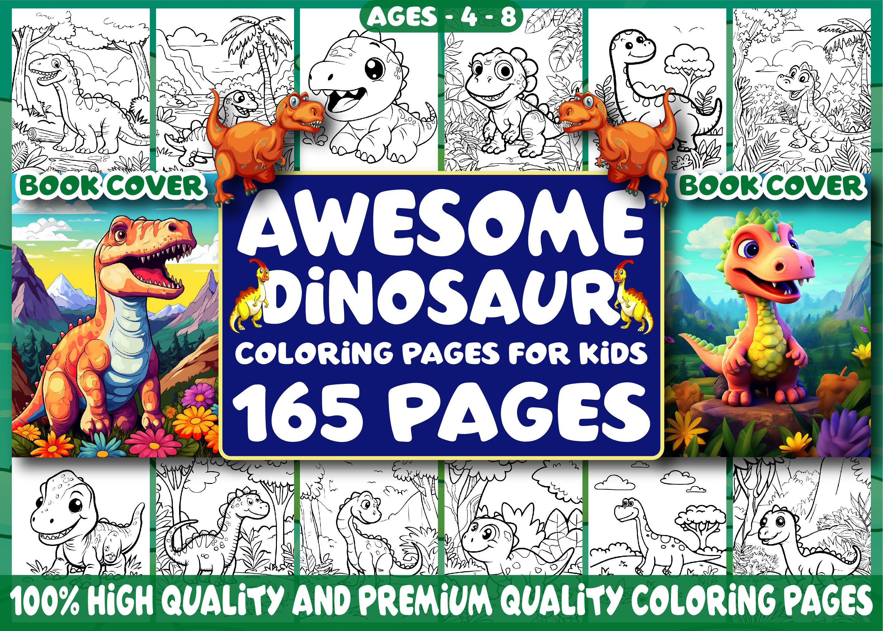 165 Dinosaur Coloring Pages for Kids
