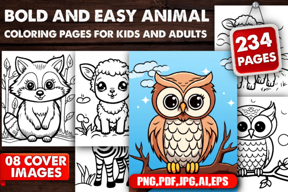 234 Bold and Easy Animal Coloring Pages