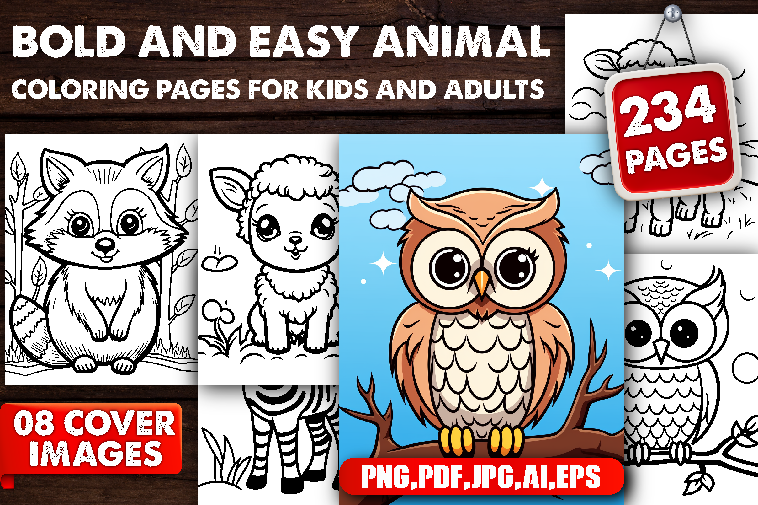 234 Bold and Easy Animal Coloring Pages