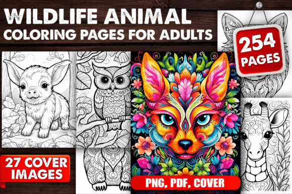 254 Wildlife Animal Coloring Pages - KDP