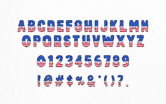 American Flag Font - Preview 1