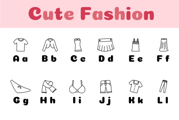Cute Fashion Font PNG with transparent background - Preview 1