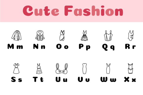 Cute Fashion Font PNG with transparent background - Preview 2