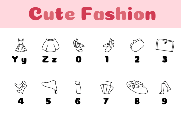 Cute Fashion Font PNG with transparent background - Preview 3