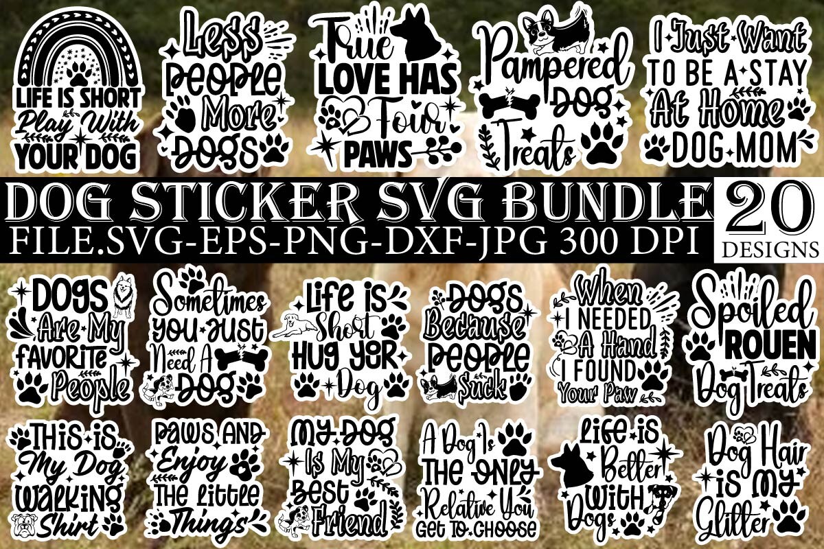 Dog SVG Bundle, Dog Sticker SVG Bundle Graphic by SimaCrafts · Creative ...