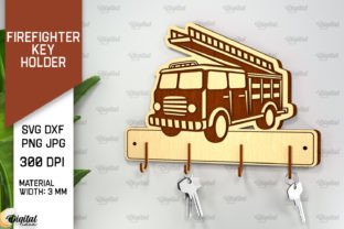 Firefighter Key Holder Laser Cut · Creative Fabrica
