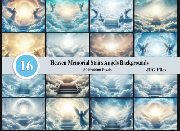 Heaven Memorial Stairs Angels Background Graphic Backgrounds By Felicitube
