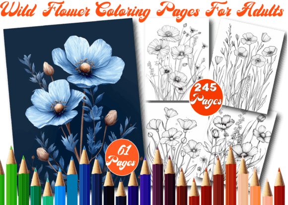 Wild Flower Coloring Book for Adults