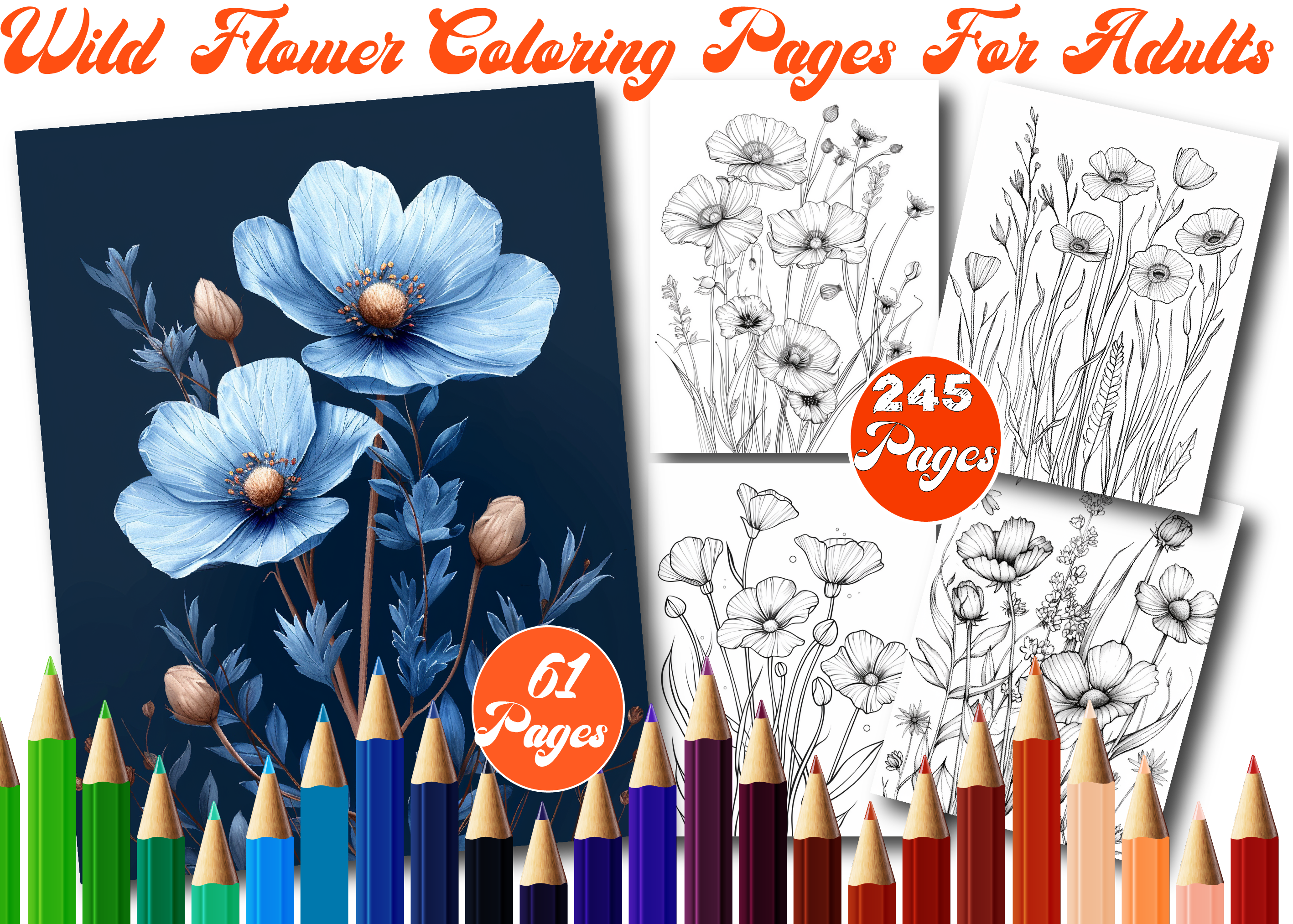 Wild Flower Coloring Book for Adults