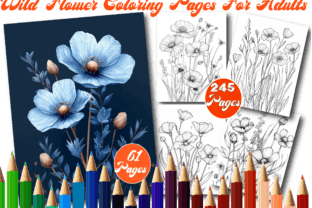 Wild Flower Coloring Book for Adults Graphic by Design Zone · Creative ...