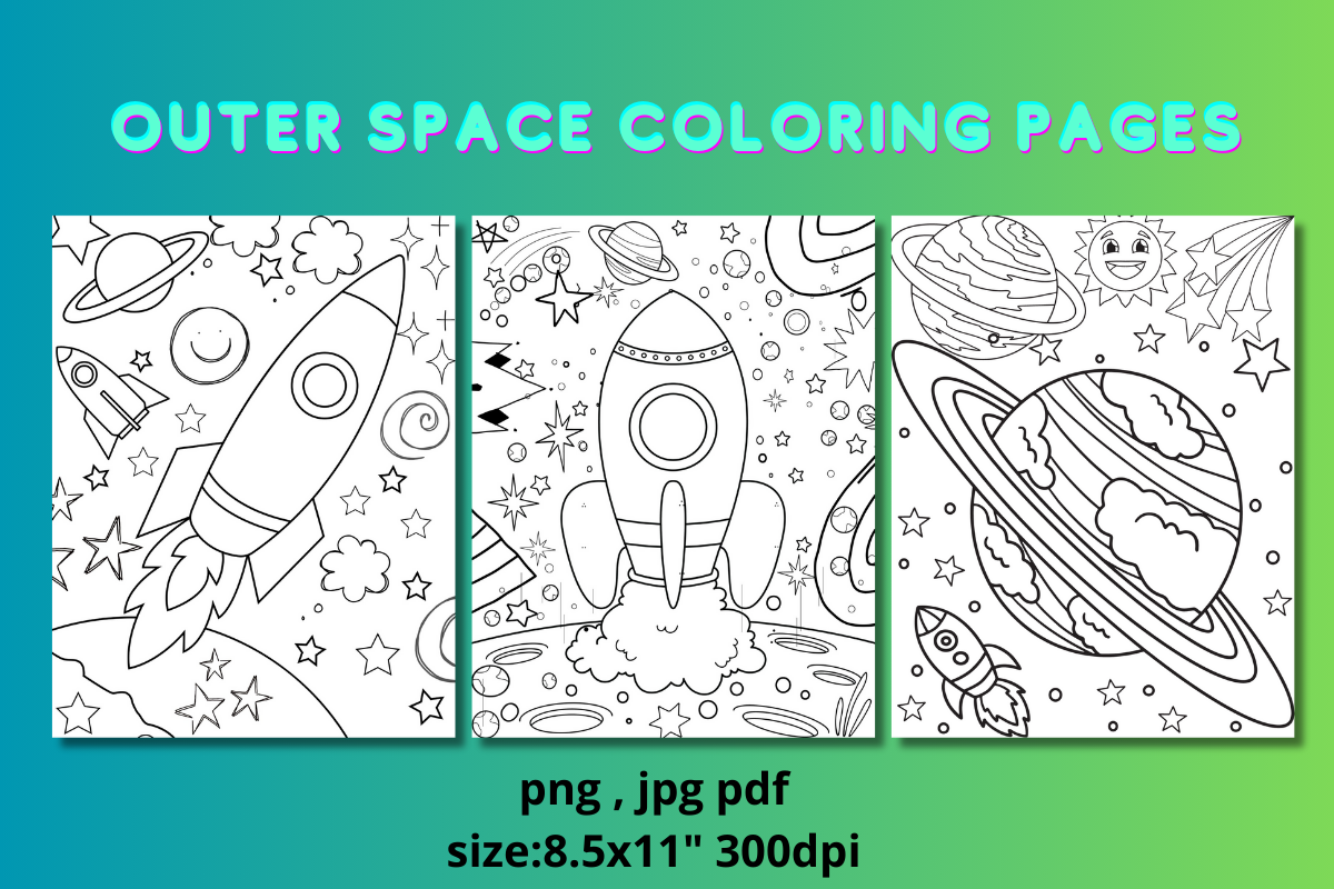 Outer Space Coloring Pages for Kids