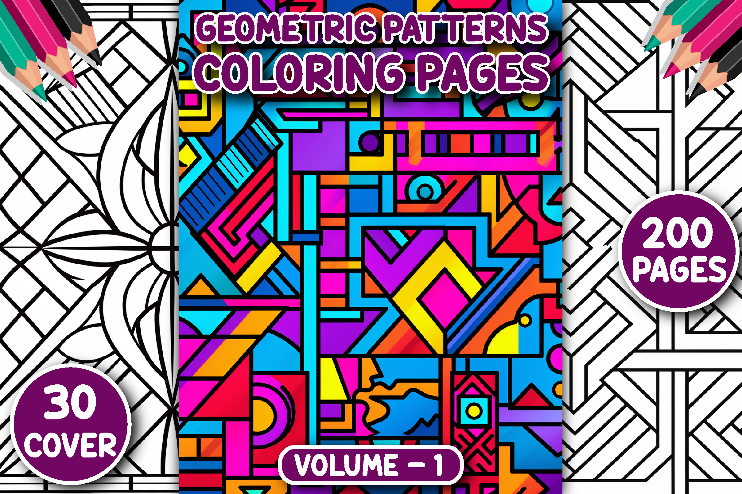 200 Geometric Pattern Coloring Pages