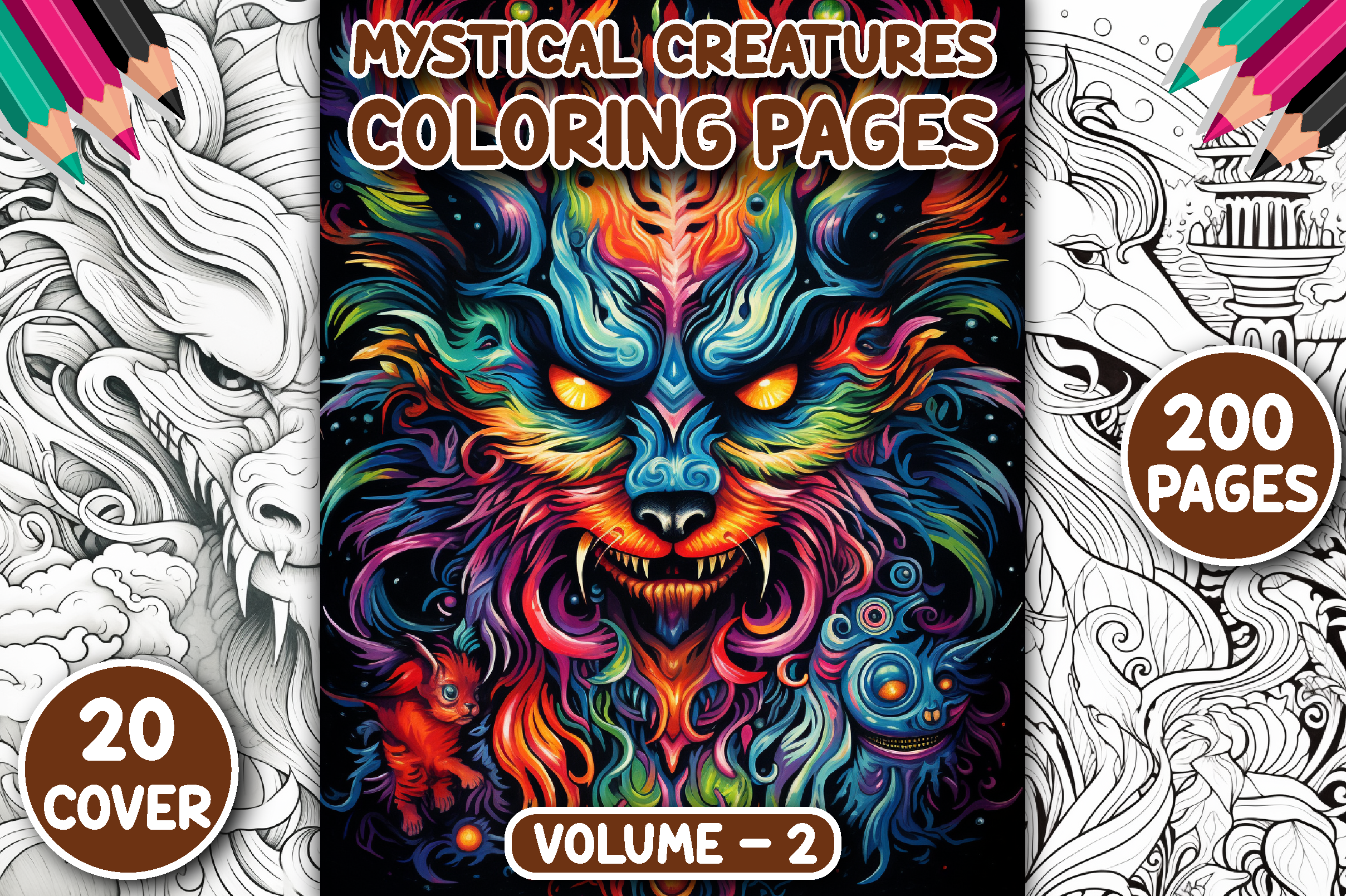 200 Mystical Creatures Coloring Pages