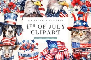 4th of July Patriotic Png Clipart Bundle Graphic by busydaydesign ...