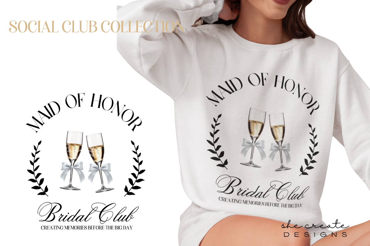 Bridal Party Social Club Design PNG