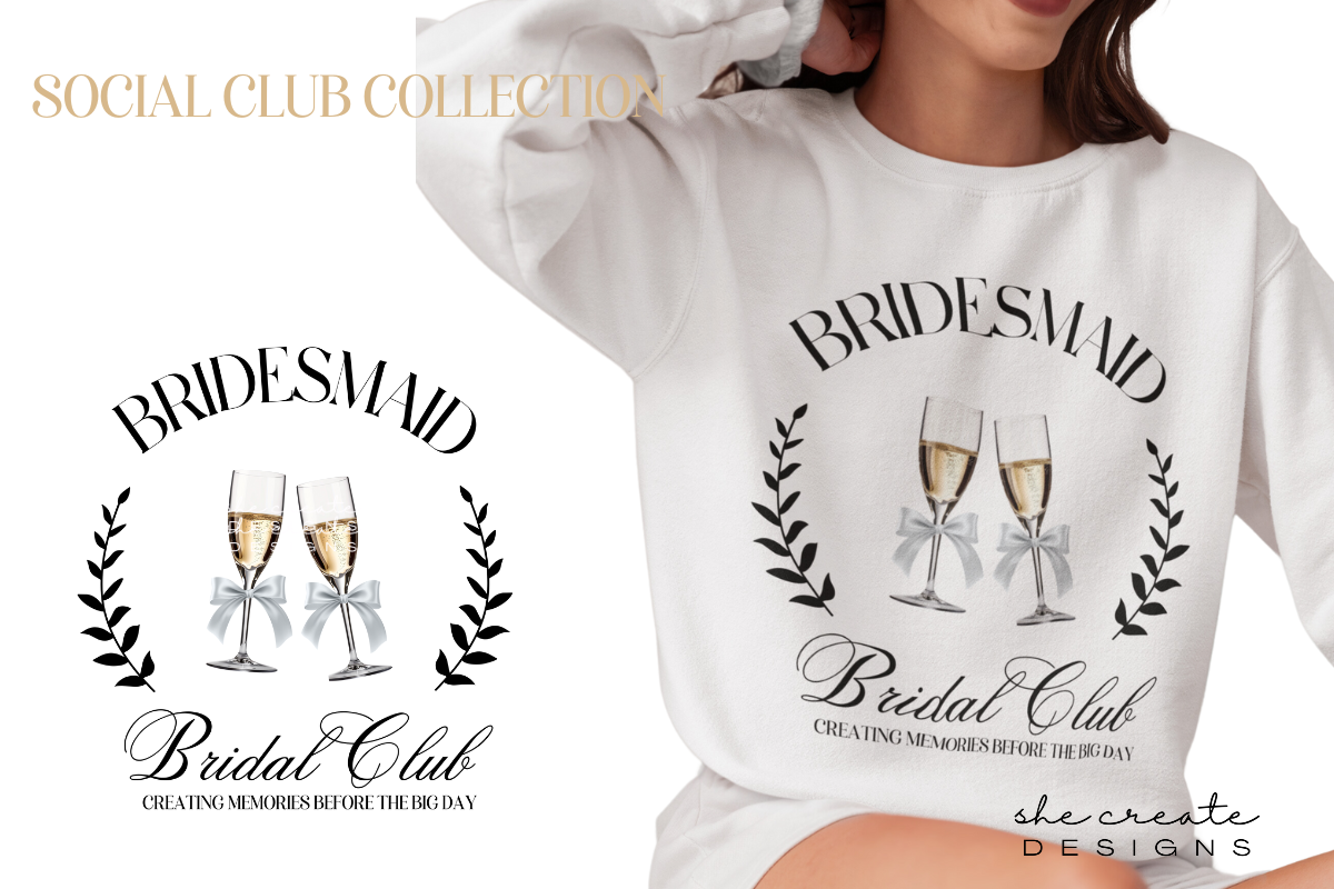 Bridal Party Social Club Design PNG