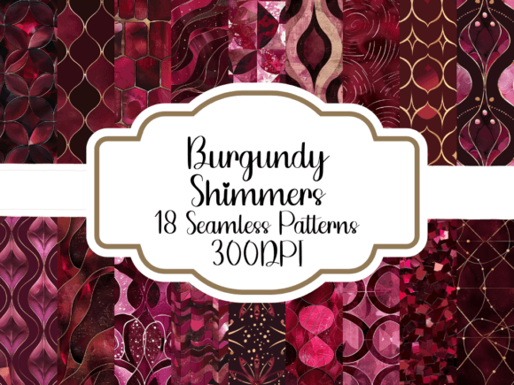 Burgundy Shimmers Seamless Patterns Graphic AI Patterns By printablesbyfranklyn