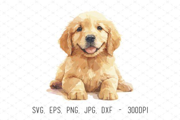 Cute golden retriever puppy face outline clipart for baby shower nursery and toddler shirts