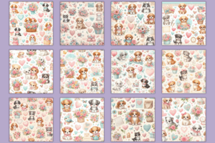 Cute Puppies Digital Paper Graphic by Pixels N Bows · Creative Fabrica