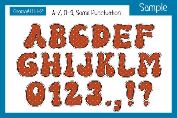 Groovy 4th of July Font PNG with transparent background - Preview 3
