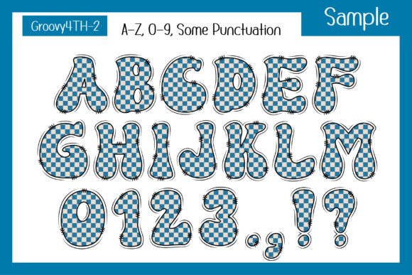 Groovy 4th of July Font PNG with transparent background - Preview 4