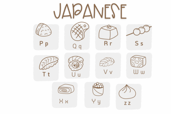 Japanese Food Font PNG with transparent background - Preview 2