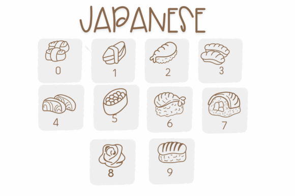 Japanese Food Font PNG with transparent background - Preview 3