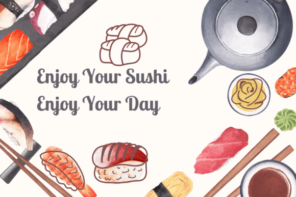 Japanese Food Font PNG with transparent background - Preview 5