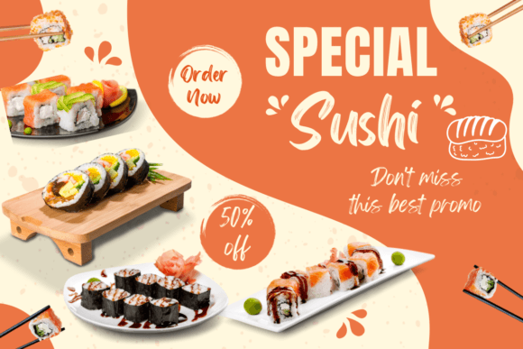 Japanese Food Font PNG with transparent background - Preview 6