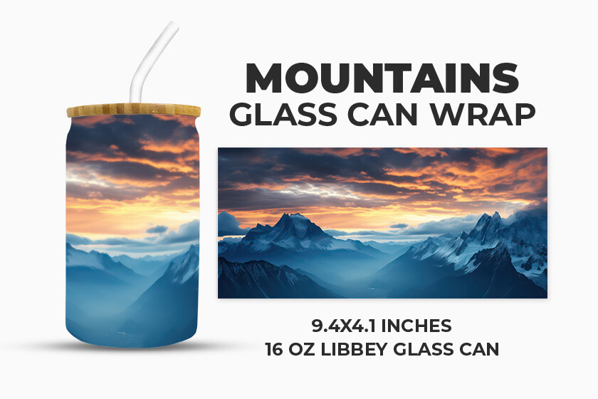 Mountains Glass Can Wrap Graphic by Creative World · Creative Fabrica