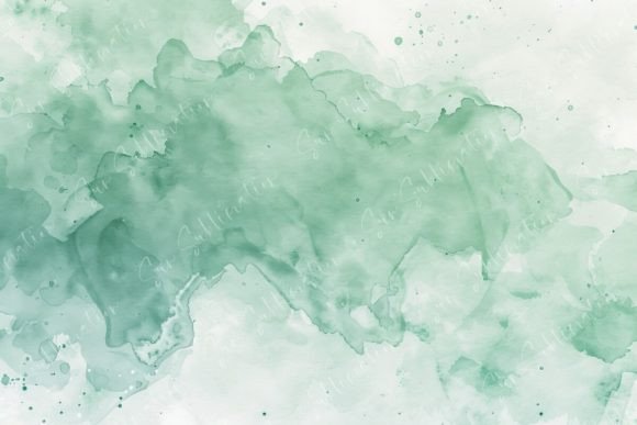 Soft Green Watercolor Background