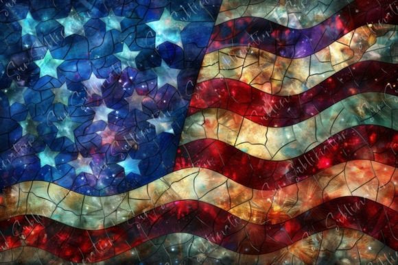 Stained Glass American Flag Graphic Backgrounds By Sun Sublimation