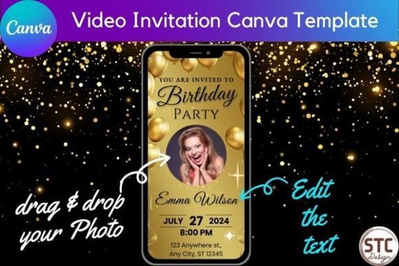 VDO Birthday Invitation Canva Template