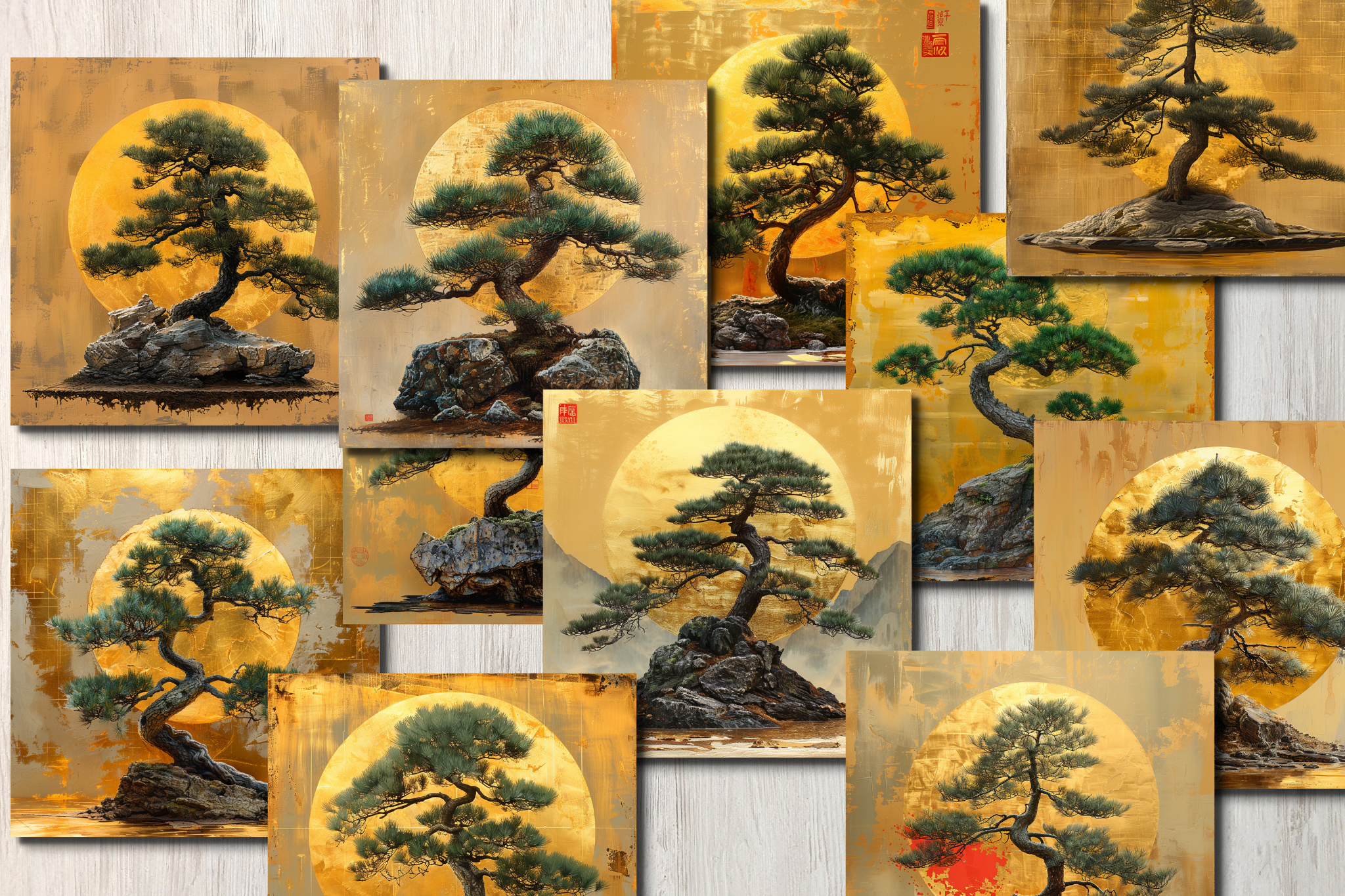 Japanese Pine Digital Paper Graphic by craftsmaker · Creative Fabrica