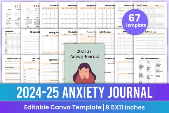 2024-25 Anxiety Journal Canva Template