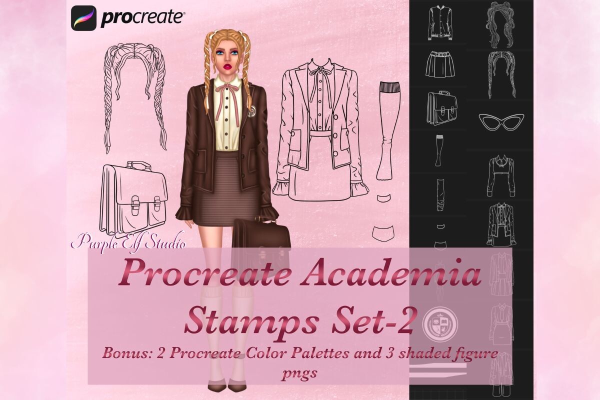 Academia Procreate Stamps Set 2 Graphic by Ria Khurana · Creative Fabrica