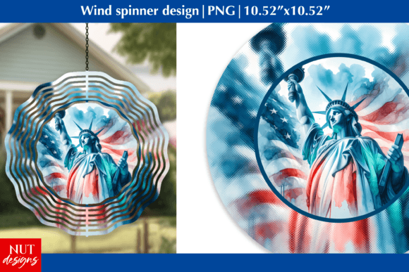 American Wind Spinner PNG 4th of July Grafik KI Grafiken Von natalia.kurtidi