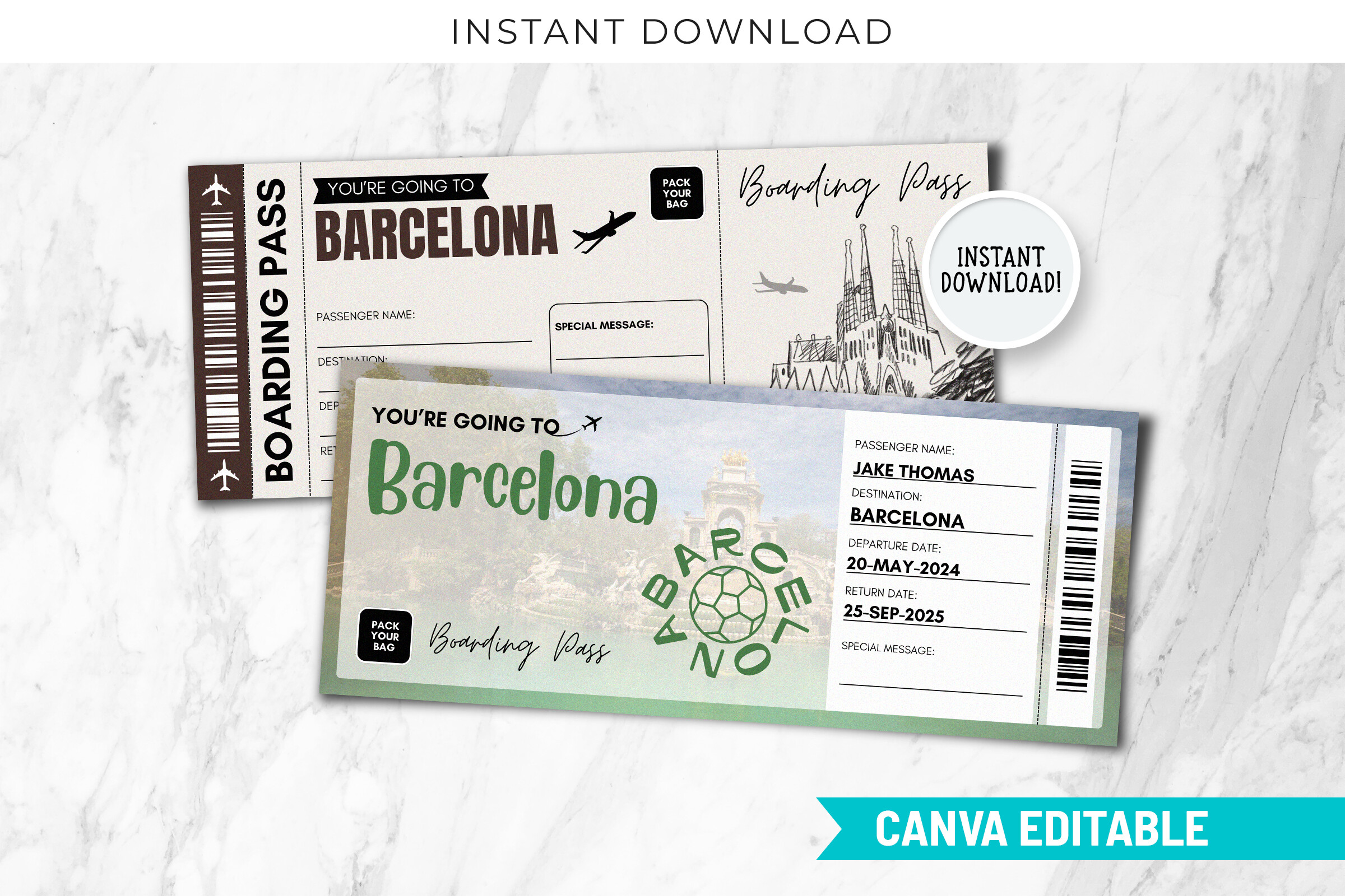 Barcelona Surprise Trip Gift Ticket