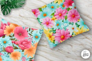 Bright Summer Flowers Digital Papers Graphic by Pattern Universe ...