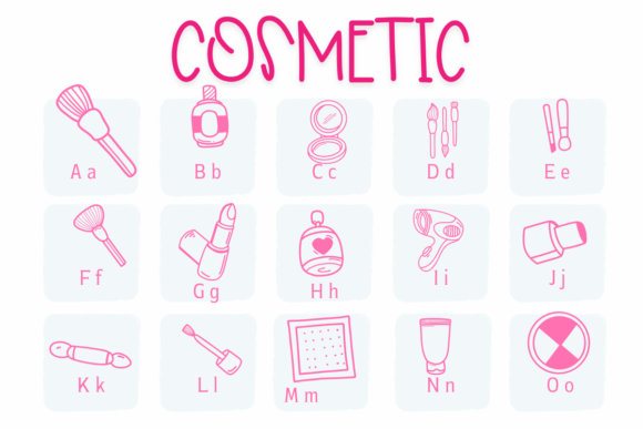 Cosmetic Font PNG with transparent background - Preview 1