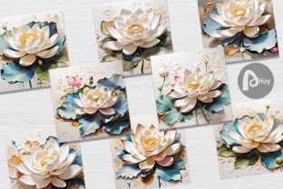Digital Paper 3D Lotus Flower Painting Graphic by Artnoy · Creative Fabrica