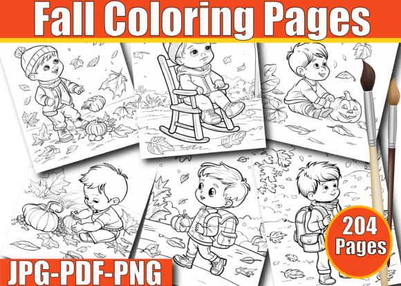 Fall Coloring Book for Kids