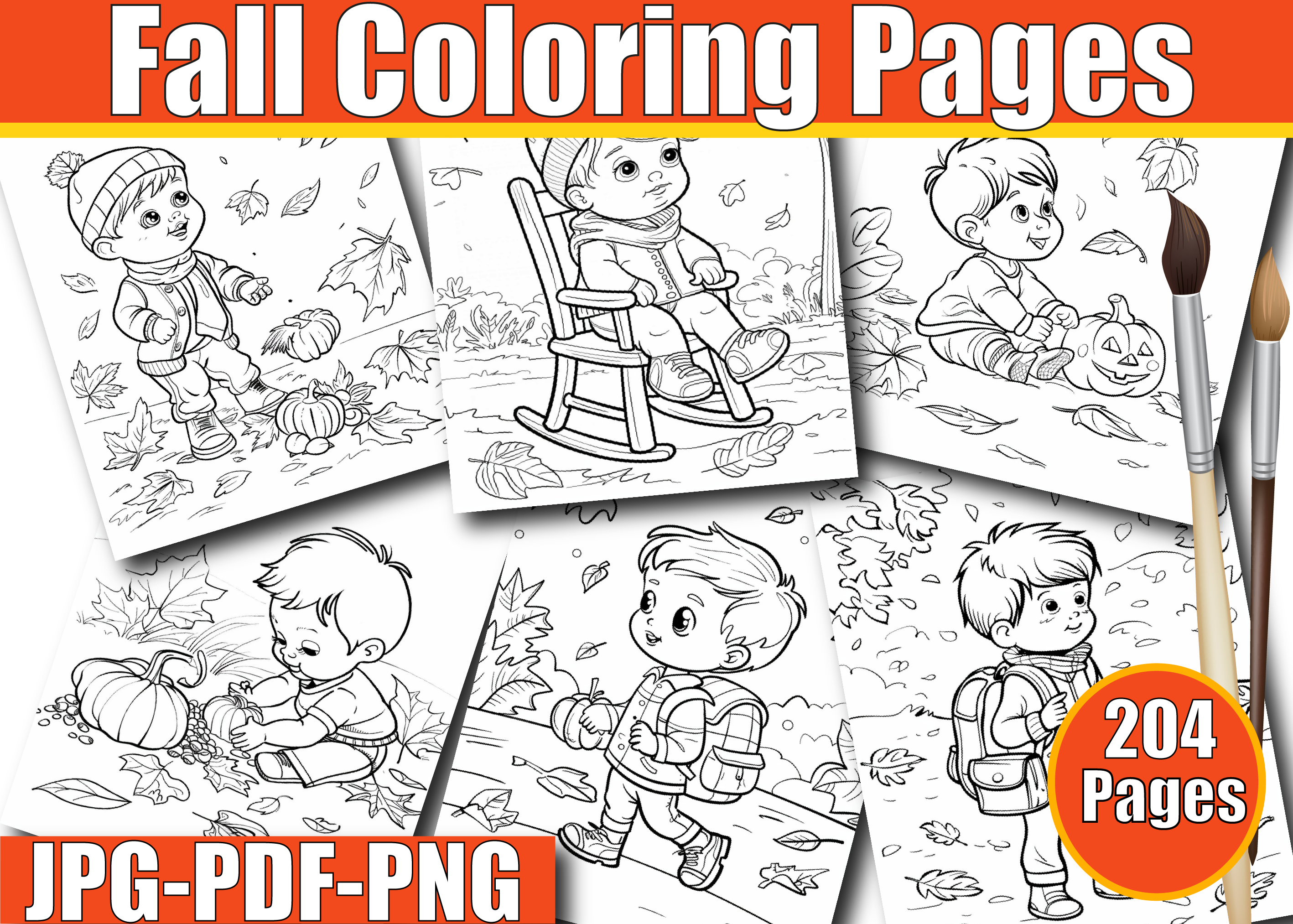 Fall Coloring Book for Kids