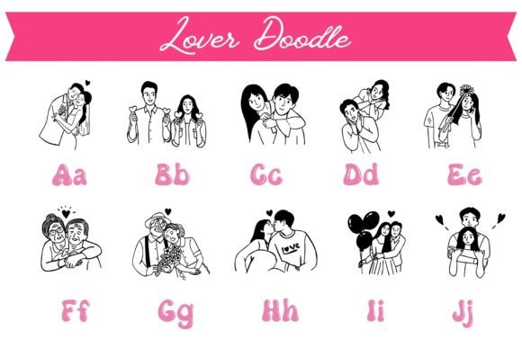 Lover Doodle 2 Font PNG with transparent background - Preview 1